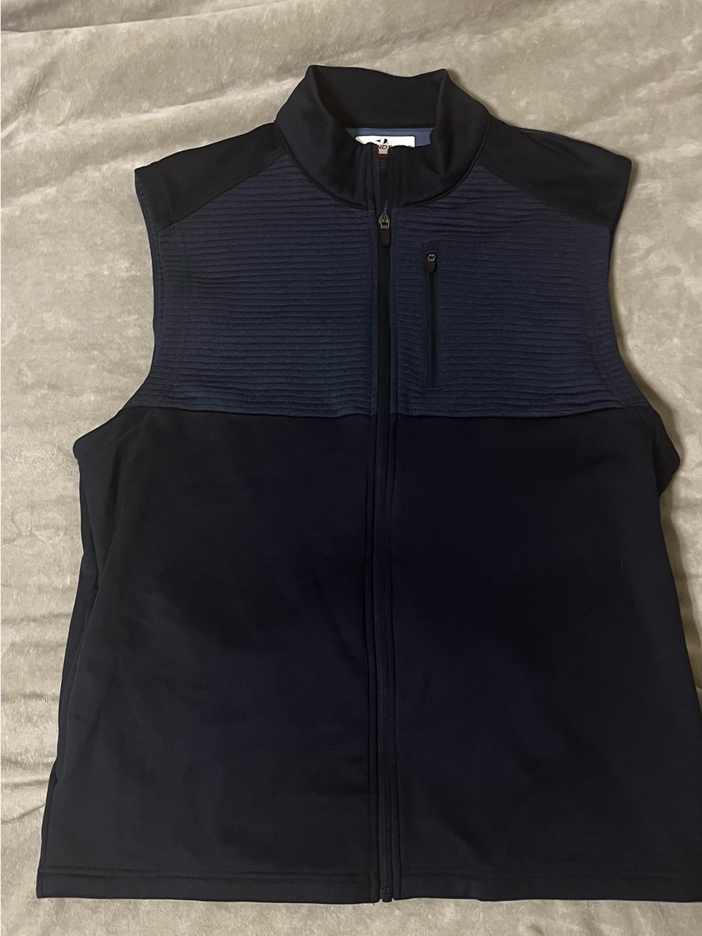Men’s Grand Slam Navy Two-Tone Zip-Front Vest Size Medium